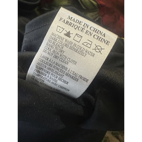 ABS Collection Crushed Velvet Floral Dress Long Sleeve Ruffle Black Plus Size 22 - Picture 13 of 15